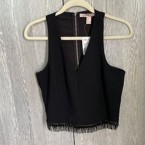 NWT - Forever 21 Woven Sleeveless Top with Sequin Details - Black - Size L